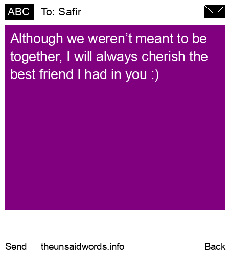 unsent message to Safir