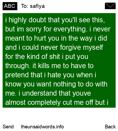 unsent message to safiya