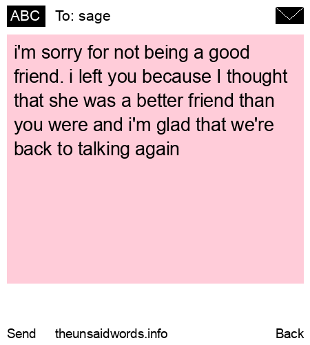 unsent message to sage