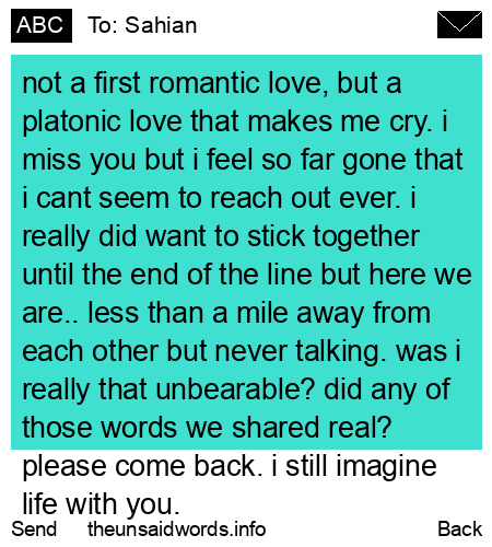 unsent message to Sahian