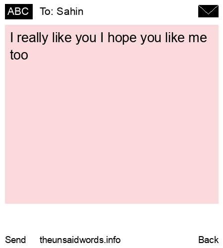unsent message to Sahin
