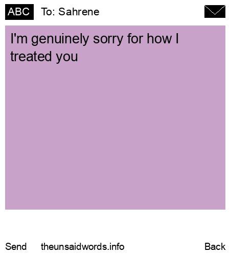 unsent message to Sahrene