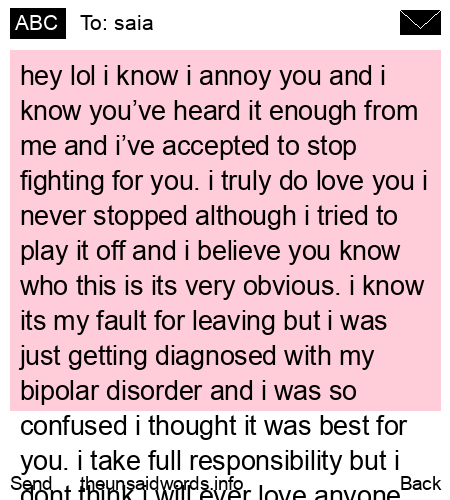 unsent message to saia