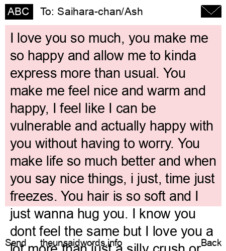 unsent message to Saihara-chan/Ash