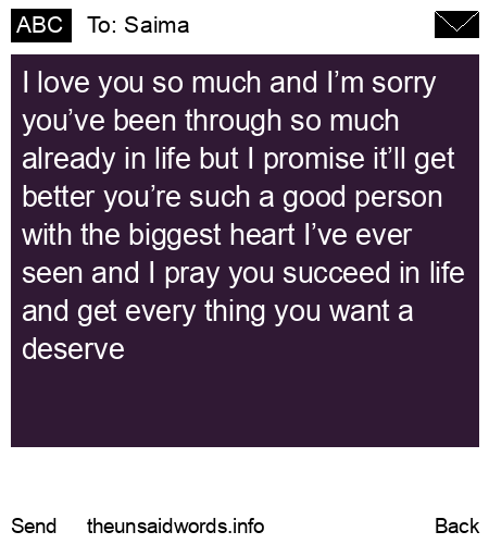 unsent message to Saima