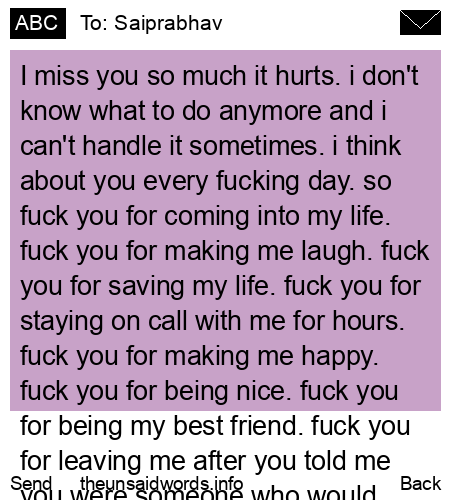 unsent message to Saiprabhav