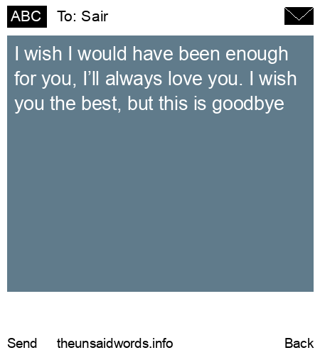 unsent message to Sair