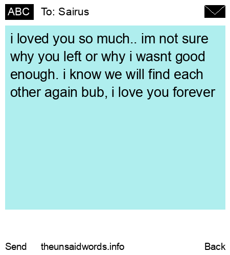 unsent message to Sairus