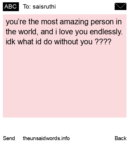 unsent message to saisruthi