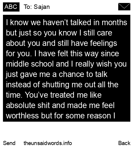 unsent message to Sajan