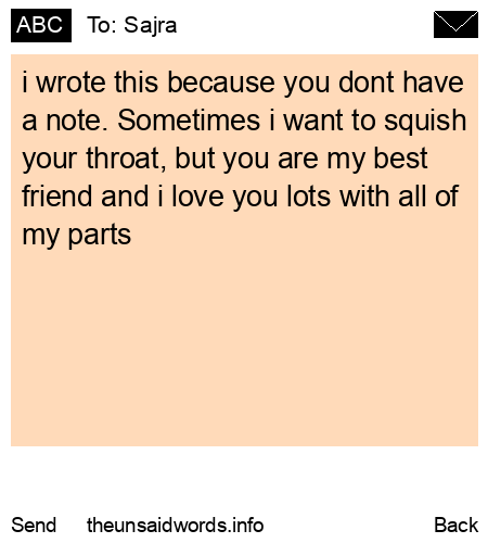 unsent message to Sajra