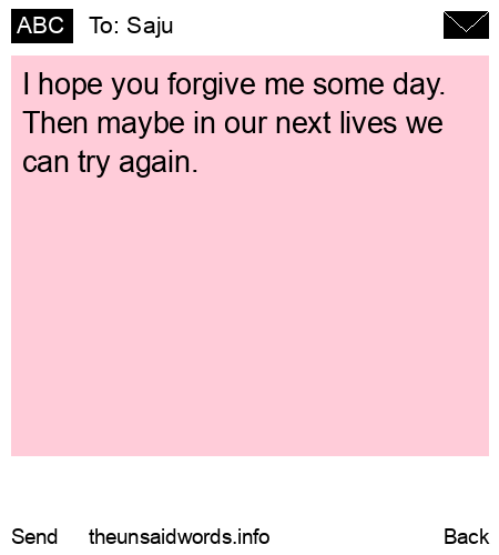 unsent message to Saju