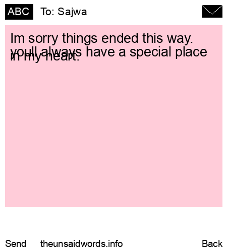 unsent message to Sajwa