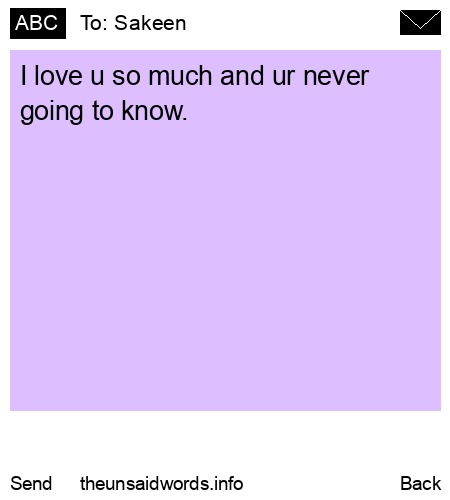 unsent message to Sakeen