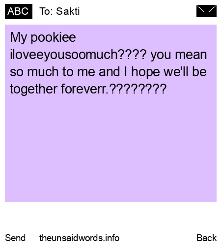unsent message to Sakti 