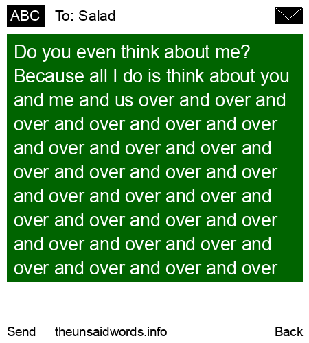 unsent message to Salad