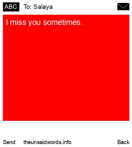 unsent message to Salaya