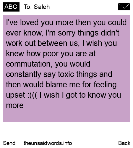 unsent message to Saleh