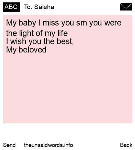 unsent message to Saleha