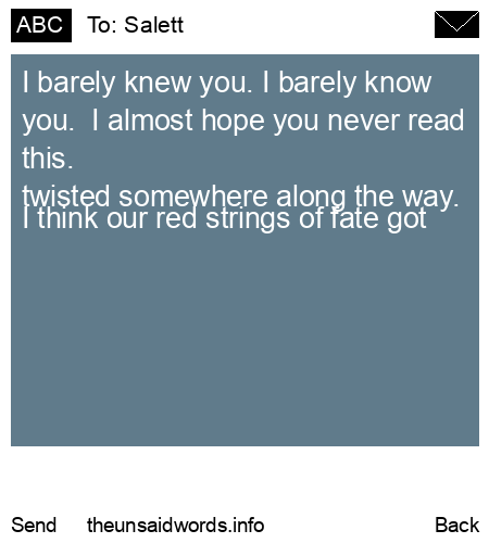 unsent message to Salett