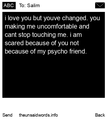 unsent message to Salim
