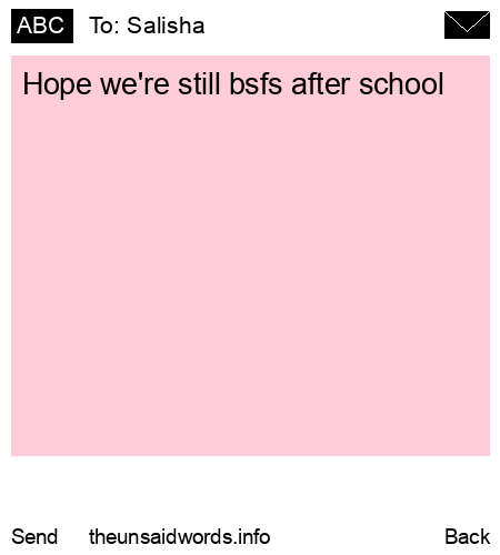 unsent message to Salisha