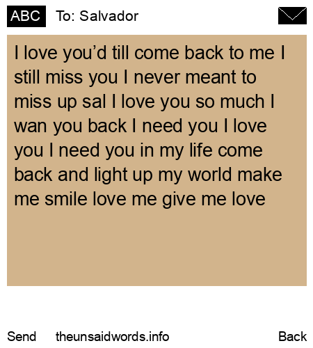 unsent message to Salvador