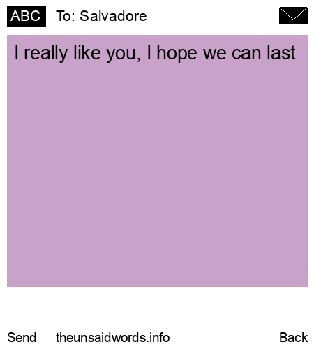 unsent message to Salvadore