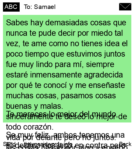 unsent message to Samael