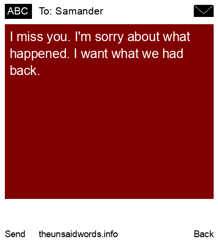 unsent message to Samander