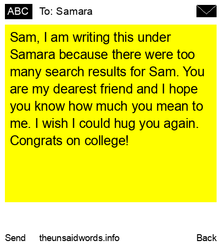 unsent message to Samara