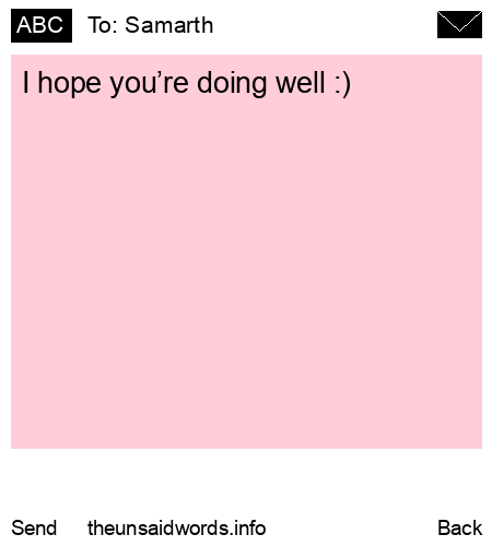 unsent message to Samarth