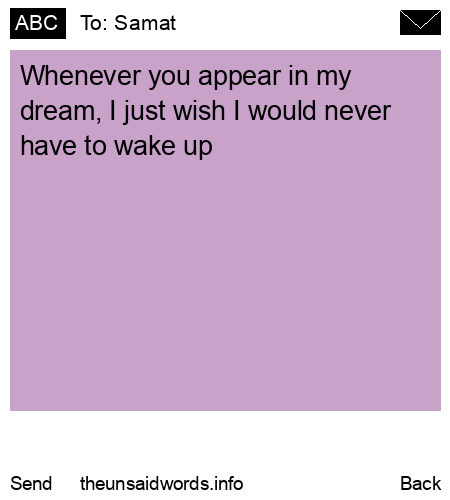 unsent message to Samat