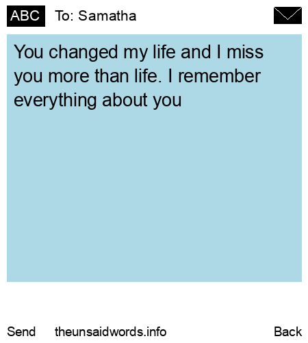 unsent message to Samatha