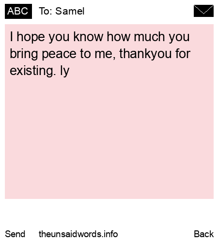unsent message to Samel