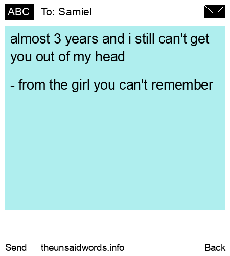 unsent message to Samiel