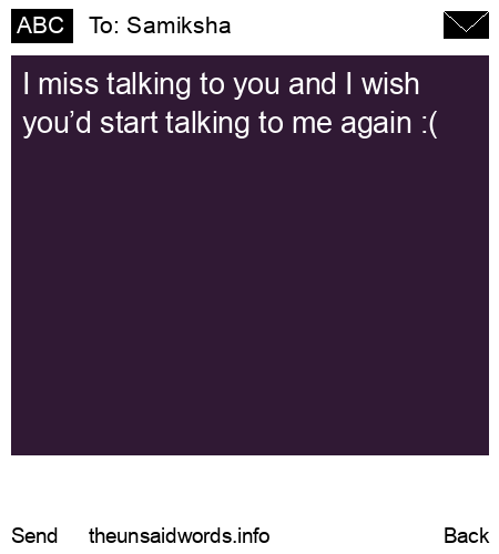 unsent message to Samiksha