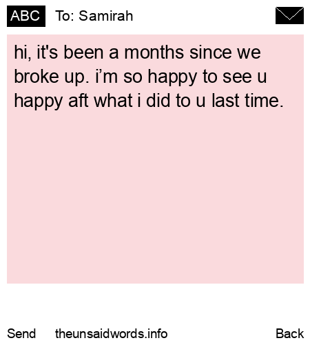 unsent message to Samirah 