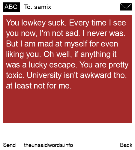 unsent message to samix