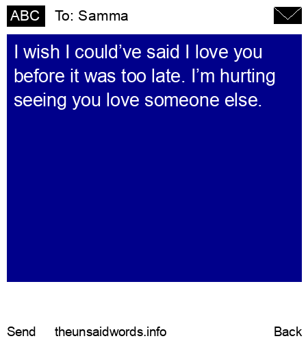 unsent message to Samma