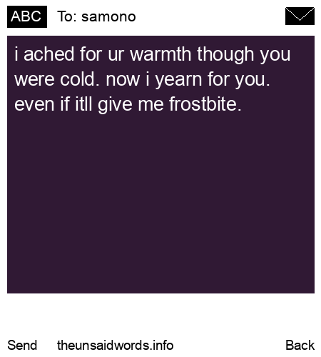unsent message to samono