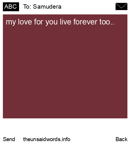 unsent message to Samudera
