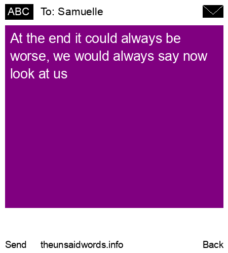 unsent message to Samuelle 