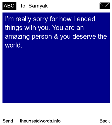 unsent message to Samyak