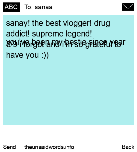 unsent message to sanaa
