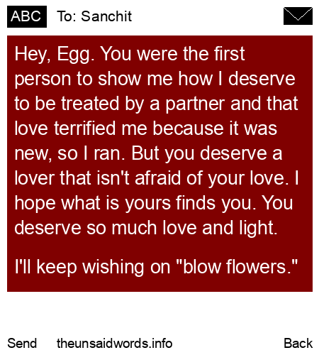 unsent message to Sanchit