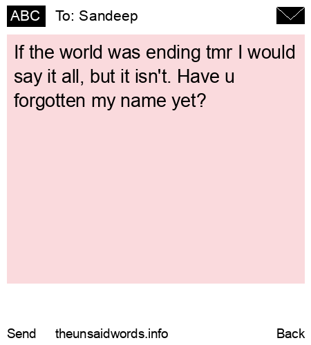 unsent message to Sandeep