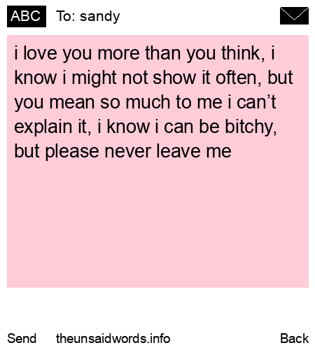 unsent message to sandy