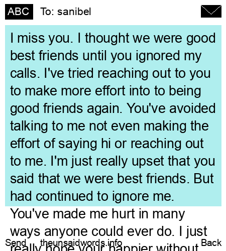 unsent message to sanibel