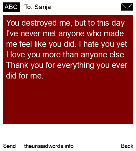 unsent message to Sanja
